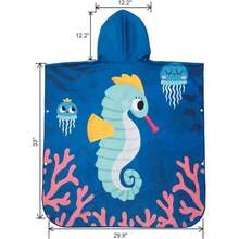 - Toalla de playa con capucha para niños, poncho de algodón súper suave y absorbente para niños y niñas, uso en la piscina y en - A - Ver 6