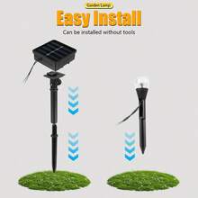 20pcs Solar Powered Garden Lights, Outdoor Auto On/Off 8 Lighting Modes Warm White, No Wiring Required - Style a - View 8