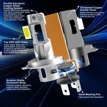 TOAUTO 2PCS H7 H4 H11 LED Lights For Car Headlight Bulb 100W 40000LM Mini Wireless Auto Lamp +1000% Bright Spotlights Automobile Headlamp 12V 24V - A - View 7