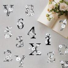 50pcs Letters And Numbers PET Stickers Hot Stamping Decals For Laptop Notebook Suitcase Skateboard Guitar DIY Aesthetic Transparent Stickers - 1 Set - View 9