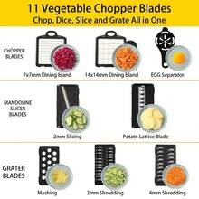 14-In-1 Black Multifunctional Vegetable Chopper - Professional Onion Dicer, Fruit And Vegetable Slicer, ABS Material With Container Kitchen Cutting Tool - Universal Food Prep Tool For Home Chefs - Multicolor - View 4