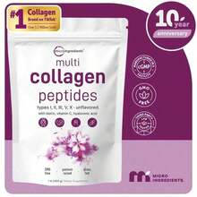 MicroIngredients Multi Collagen Peptides Powder | Types I, II, III, V, X | Unflavored | With Biotin, Vitamin C & Hyaluronic Acid | 1lb (454g) | Grass Fed, Pasture Raised, Non-GMO | Dietary Supplement - 1-pACK - View 2