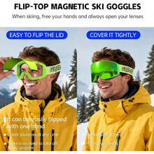 Whale - anteojos de esquí OTG sobre anteojos de snowboard para hombres mujeres y adultos anteojos de nieve antivaho 100% protección UV - como en la foto - Ver 2