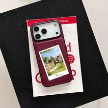 个性化照片手机壳，烫金3D立体雕刻，兼容 17 Pro Max系列，酒红色纹理设计，防滑防震防刮，生日周年纪念日完美礼物 - 彩色 - 查看 7