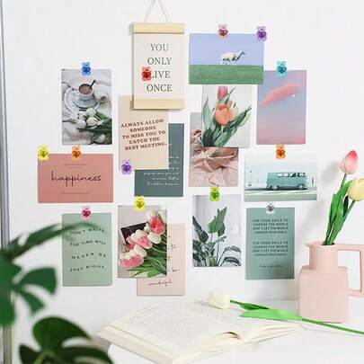 10pcs Colorful Translucent Gummy Bear Charms, Cute Resin Bear Embellishments, Decorative Thumbtacks Perfect For Posting Notes On Bulletin Boards, Home Office, Announcement Boards