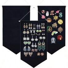 Canvas Wall-Mounted Brooch And Pin Display Set With Hanging Rings - Inspirational Jewelry Storage Rack For Home, Office, Craft Room - Decorative Badges, Collectibles, Buttons And Patches Storage - Multicolor - View 3