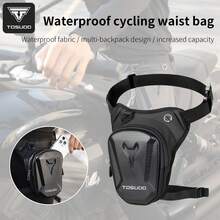 TOSUOD Bicycle Motorcycle Riding Leg Bag, Expandable Multi-Function Storage Pack, Unisex Chest Bag - Black - View 9