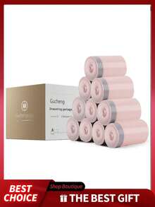 50pcs/Roll Luxury Strawberry Pink Drawstring Trash Bags, Extra Thick, Kitchen Plastic Bags, Dorm & Office Garbage Bags, Lightweight Material - One Size Fits All - View 5