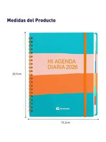 Agenda 2026, Organizador Diario, Semanal y Mensual  Tamaño A5 (20.9 * 15.2 cm), Pasta Dura con Espiral, Cierre Elástico y Papel de Calidad, 304 Páginas (Multicolor, 2026). Bluelander - Unitalla - Ver 5