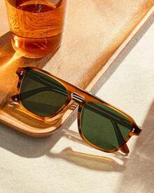 ¡RecomendadoCARFIA lentes de sol hombre polarizadas con protección UV400 - diseño clásico de pilot marco de acetato para conducción, pesca CA5355¡Top de Temporada - H: Gafas carey con lentes marrones - Ver 5