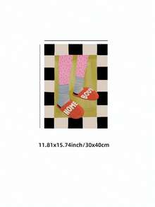 1pc Frameless Home Decor Wall Art, Cozy Slipper Illustration For Living Room Bedroom, Fashionable Interior Poster Canvas Print For Room Decor, Dorm Essentials, Birthday Gift And Party Decoration, Aesthetic Room Decor, Prints For Wall, College Dorm Room Essentials, Home Decoration, Unique Housewarming Gift Idea. - Cartoon - View 13