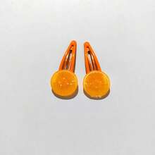2 piezas Pinzas de presión con diseño de rebanada de limón, Pinzas para el cabello con forma de flor y color aleatorio para mujeres y niñas, Accesorios creativos para el cabello tipo BB, Pinzas de garra, Pasadores para el cabello - Multicolor - Ver 15