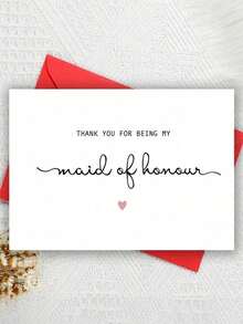 1 Pc Thank You For Being My Maid Of Honor Greeting Card With Bridal Party Design For Sister Wedding Party Family Friends Couples Colleagues Perfect For Birthday Christmas Thanksgiving Wedding Parties Any Occasions Use As Christmas Card Birthday Card Invitation Card Thank You Card Gift Card With Matching Envelope - Multicolor - View 1