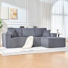 Sofas & Couches - Gray + Right Chaise - View 6