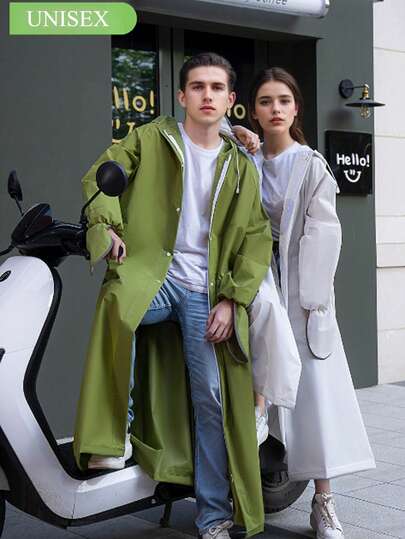 Áo mưa trùm đầu dày dặn, dễ mang theo dành cho người lớn, kiểu dáng thời trang, chống thấm nước và chắn gió, phù hợp cho cả nam và nữ, lý tưởng cho các hoạt động ngoài trời, đạp xe, du lịch, leo núi.