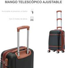 ¡RecomendadoCOMPASS Juego de 3 Maletas de Viaje Cairo – ABS Resistente y Ligero – Ruedas Giratoria 360 °   - Diseño Expandible e Interior Forrado – Cerradura de Combinación Integrada – Mango Ajustable (Negro)¡Top de Temporada - Negro - Ver 8