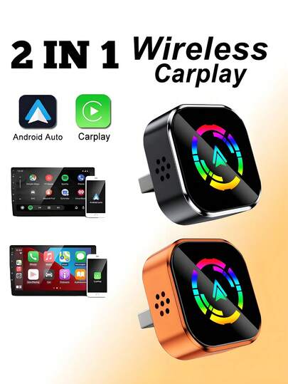 2-In-1 Wireless CarPlay Adapter, Stable Connection With No Delay, Supports Voice Control Function Wireless Android Car Adapter