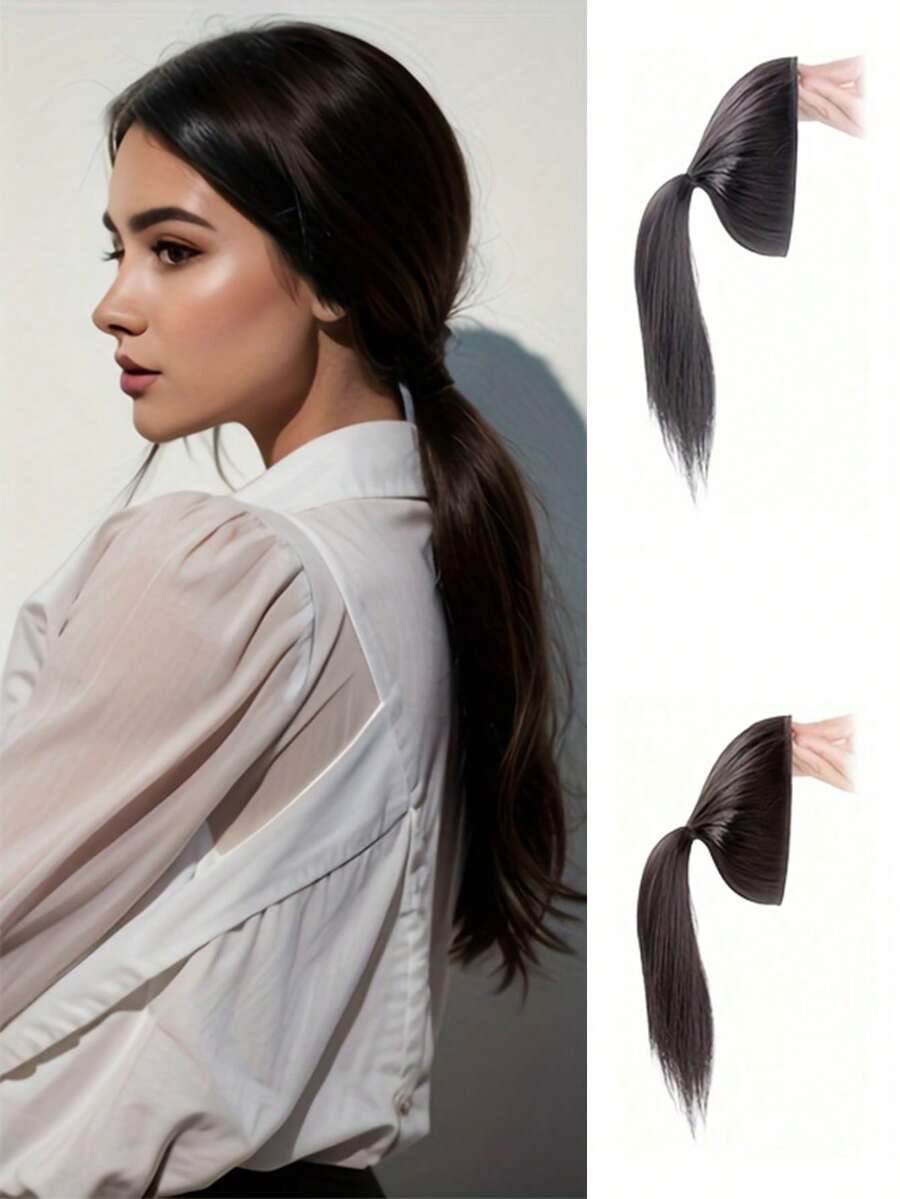 12 Inch Pomelo Peel High Crown Flat Top Wig Bun, Hair Volumizing Topper Ponytail - Multicolor - View 1