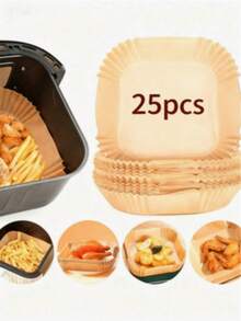 100pcs Air Fryer Parchment Paper Liners, Non-Stick Baking Paper Suitable For Most Air Fryers - Primary Color-square - View 13