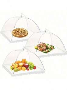 1 Piece - Foldable White Insect/Mosquito Repellent Canopy - Removable And Washable Mesh Canopy, Suitable For Use On Camping/Restaurant-Style Vegetable Tables - Multicolor - View 8