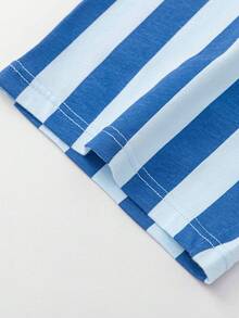 Balabala Kids Pajama Set, Pure Cotton, Lightweight Air-Conditioning Loungewear For Summer - Blue Tint - View 6