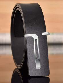 Minimalist Men's Hollow T-Letter Alloy Buckle Belt, Retro Men's Casual Versatile Belt, Suitable For Middle-Aged And Young Adults - Multicolor - View 12