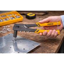 Remachadora Profesional 10.5 Pulgadas Uso Rudo Fijación Remaches Metal Aluminio Lámina Taller Construcción Reparación Alta Resistencia - Naranja - Ver 6