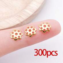 300颗珠帽 花形珠帽 隔珠 合金珠帽 吊坠帽 耳环手链项链首饰DIY工艺品制作 - 彩色 - 查看 11
