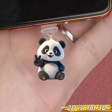 Tapón antipolvo a prueba de golpes con diseño de panda 2D, exquisito y compacto que protege eficazmente los puertos del teléfono del polvo, compatible con teléfonos iOS y Android. Tapón antipolvo, tapón antipolvo para auriculares, cubierta antipolvo para el puerto del teléfono, un regalo ideal para la madre, la familia, los amigos, el cumpleaños, las vacaciones, la primavera, la fiesta de cumpleaños - Multicolor - Ver 4