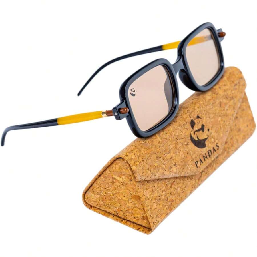 ¡RecomendadoLentes de Sol PANDAS Vanguardistas Modernos para Mujer y Hombre con Protección UV400 Spectrum Ambar con Estuche y Accesorios¡Top de Temporada - 1 - Ver 1