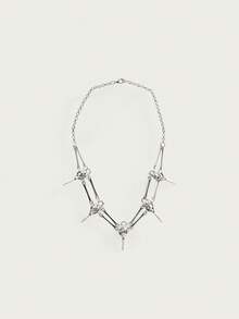 1pc Gothic Bird Skull Necklace, Evil Skeleton Pagan Witch Wizard Necklace, Unisex Design Suitable For Men & Women, Everyday Wear, Party & Gathering - Silver - View 2