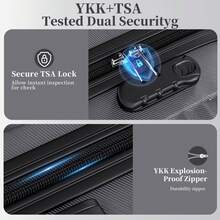 YSTYLE 4-Piece Hardside Luggage Set (12/20/24/28 Inches), With Scratch-Resistant And Impact-Resistant ABS Shells, Spacious Design And Four 360-Degree Spinner Wheels - Dark Grey - View 6