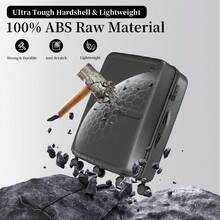 YSTYLE This Set Of Four Suitcases Is Available In A Variety Of Colors, Is Made Of ABS Material, And Features Combination Locks And Quiet Multidirectional Wheels. Ideal For Business Trips, Carry-On Luggage, And Travel. - Black - View 3