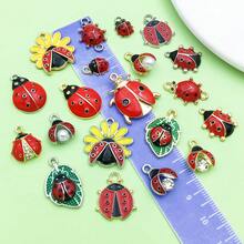 20pcs Enamel Ladybug Charms Red Flying Animal Ladybird Insect Animal Charms For Jewelry Bracelets Necklaces Earrings Keychain Making DIY Craft Gift - Red - View 4