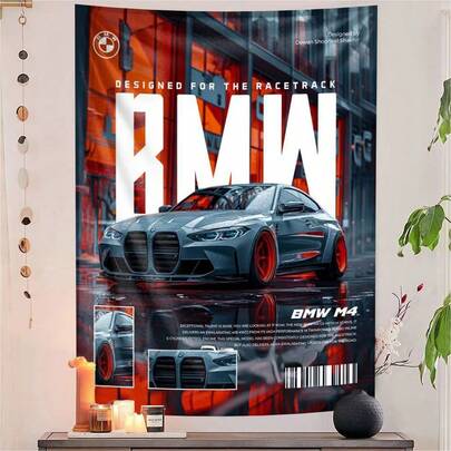 1pc BMW Decorative Tapestry, Suitable For Living Room, Bedroom And Other Home Wall Decor