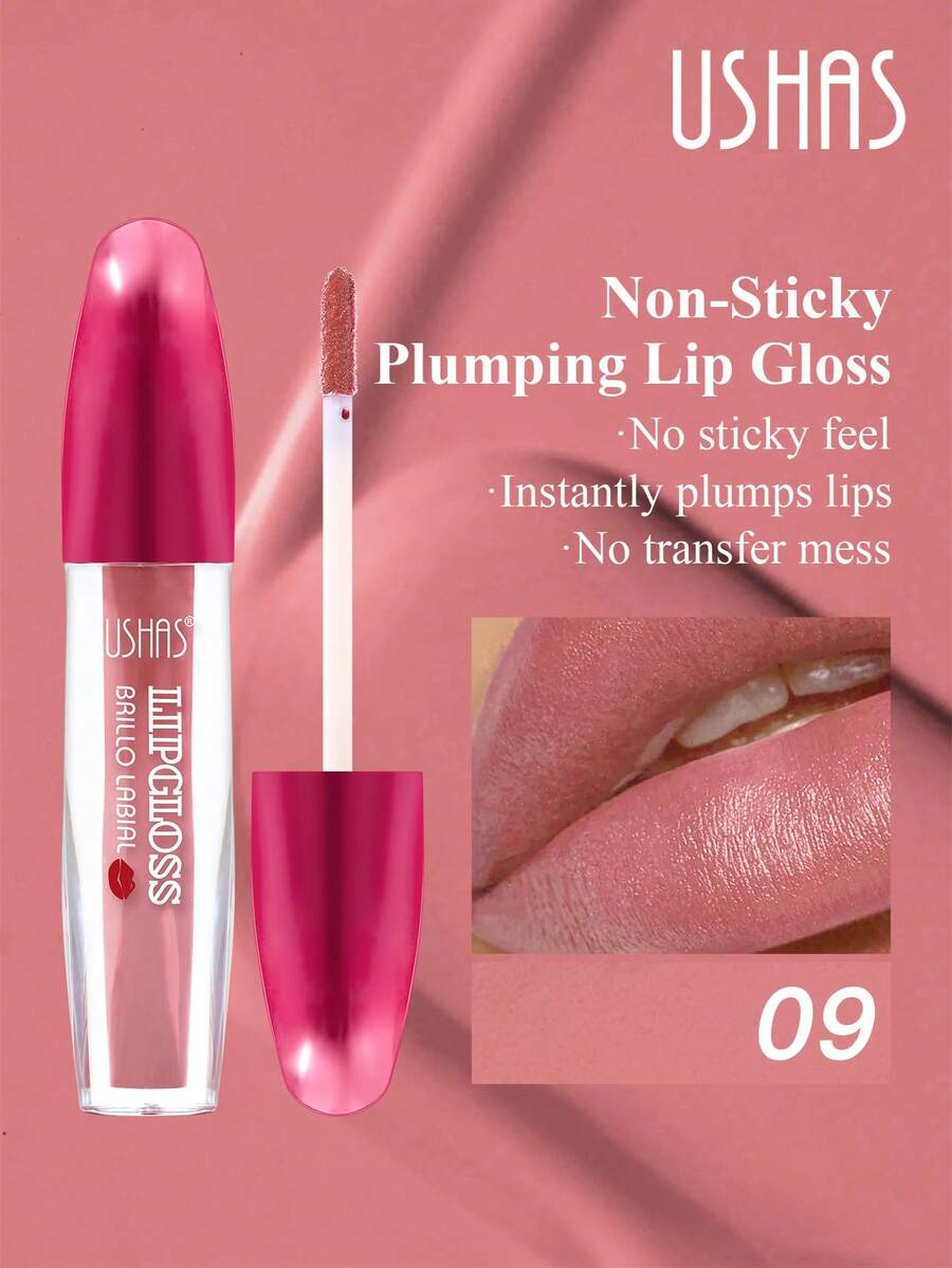USHAS 液体唇彩，保湿，防水，多色可选 - 持久唇油，高光泽，适合所有肤质