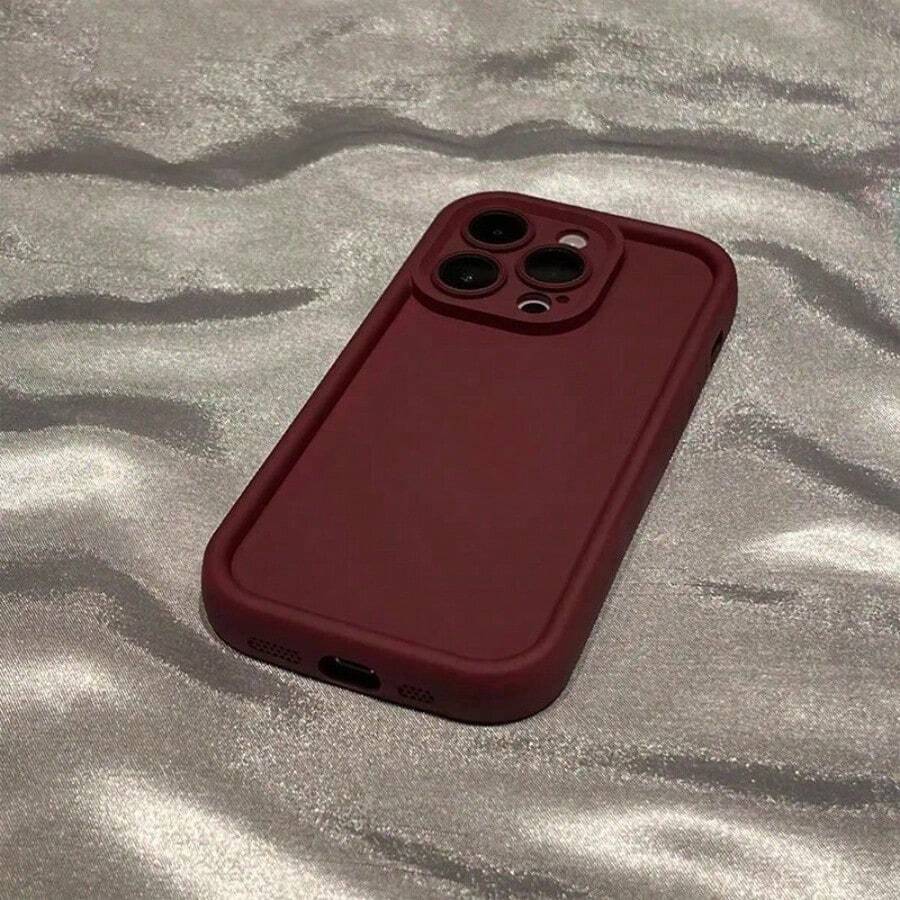 Compatible With Samsung S26, S25, S24, S23, S22, And A Series Models. Candy TPU Soft Phone Case, Also Fits  17 Pro Max, 16, 15, 14, 13, 12, And 11 Pro Max. Available In Multiple Color Options For A Stylish And Sophisticated Look. - 酒紅色 - 查看 1