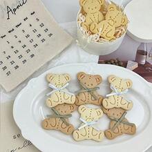 Set de 3 cortadores de galletas con forma de oso de peluche lindo | Molde de hornear con forma de oso relleno, adecuado para baby shower, fiesta de cumpleaños y regalos! Molde de plástico para hacer deliciosos dulces con forma de oso - Blanco - Ver 5