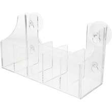 Refrigerator Suction Cup Storage Rack Clear Acrylic 5-Compartment Organizer For Fridge Door Kitchen Bathroom Drink And Snack Holder,41421789 - Multicolor - View 1