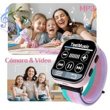 4G Reloj Inteligente para Smartwatch teléfonos con una Llamada SOS Camera de Video Música 8 Juegos Tarjetas de Palabras Pantalla táctil HD Reloj para Regalos para 4-14-035 - rosa (sin GPS) - Ver 5