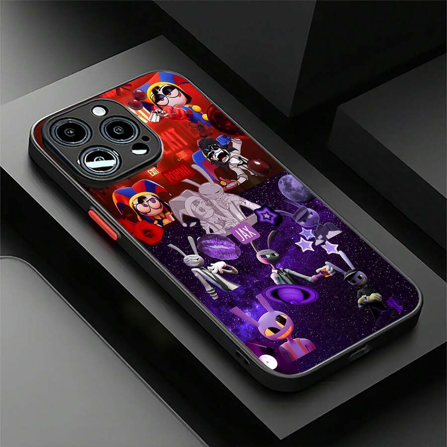 Estuche para teléfono con patrón divertido de personajes de arlequín Compatible con estuches para teléfonos 17 16 Pro Max 15 Pro Max 13 y 12 Único, divertido, elegante y colorido Un gran regalo para familiares, amigos, amantes, novios, novias y el Día de San Valentín - Negro - Ver 1