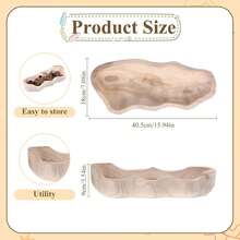 Wavy Live Dough Bowl, 16 Inch Handmade Wooden Fruit Bowls Decorative Bread Bowls Wood Hand Carved Wooden Coffee Table Bowl Farmhouse Home Kitchen Decoration - 1 - Xem 2