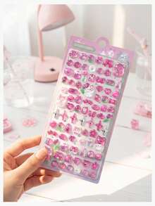 3D Embossed Stickers, Small Nose Stickers, DIY Phone Case Stickers, Heart Star Stickers, Diary Decorative Stickers - Multicolor - View 9