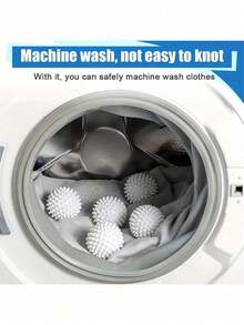 4 Packs HOUTINKY Reusable Laundry Dryer Balls - Soft Wash Balls For Fabric Softener, Wrinkle & Drying, Blue/White/Purple, Durable PVC Material, Alternative To Chemical Softeners, Laundry Drying Balls, Laundry Drying Aid, Sleek Laundry Balls, Flexible Laundry Balls - A - View 10