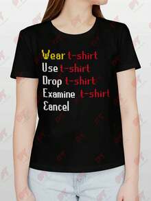 MMORPG Gamer Options Menu Classic Retro T-Shirt - Black - View 1