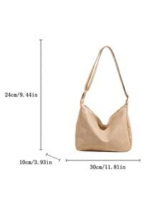 Maillard Retro Large Capacity Tote Bag, New Casual Fashion Women Shoulder Bag, Versatile Commuter Crossbody Bag - Yellow - View 2