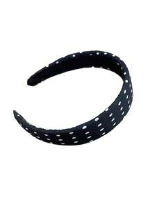 半条甜美清爽的西式波点黑白褶皱雪纺发箍，加宽加厚设计，凸显头顶，可爱显瘦圆脸发箍，日常佩戴，朋友送礼佳品 - 彩色 - 查看 10