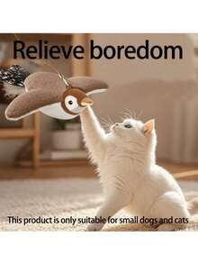 Chew-Resistant Rechargeable Sound-Emitting Cat/Dog Toy - Faux Feather Design With Realistic Sound Effect - Multicolor - View 9