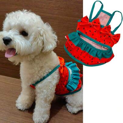 Bikini y vestido de baño para perros pequeños, diseño de ropa de baño a la moda, ropa para mascotas suave y ajustable, adecuado para la playa, la piscina y la diversión del verano