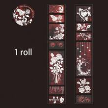 1 Rolle/Tüte Klebeband, Nacht-Dämmerungs-Serie, Vintage dunkles Gothic-Thema Klebeband, Sammelalbum-Zubehör, Notizbuch-Accessoires, zum Dekorieren von Fotorahmen, Computern, Handyhüllen, Wassergläsern, Zeitschriften, Federmäppchen, Koffern, Büro-Dekoaufkleber, personalisierte Aufkleber, Schulmaterial, Weihnachtsgeschenke, Geschenke für Frauen, Sammelalbum-Zubehör, süße Stationery-Aufkleber, Sammelalbum-Zubehör - Klebeband - Übersicht 9